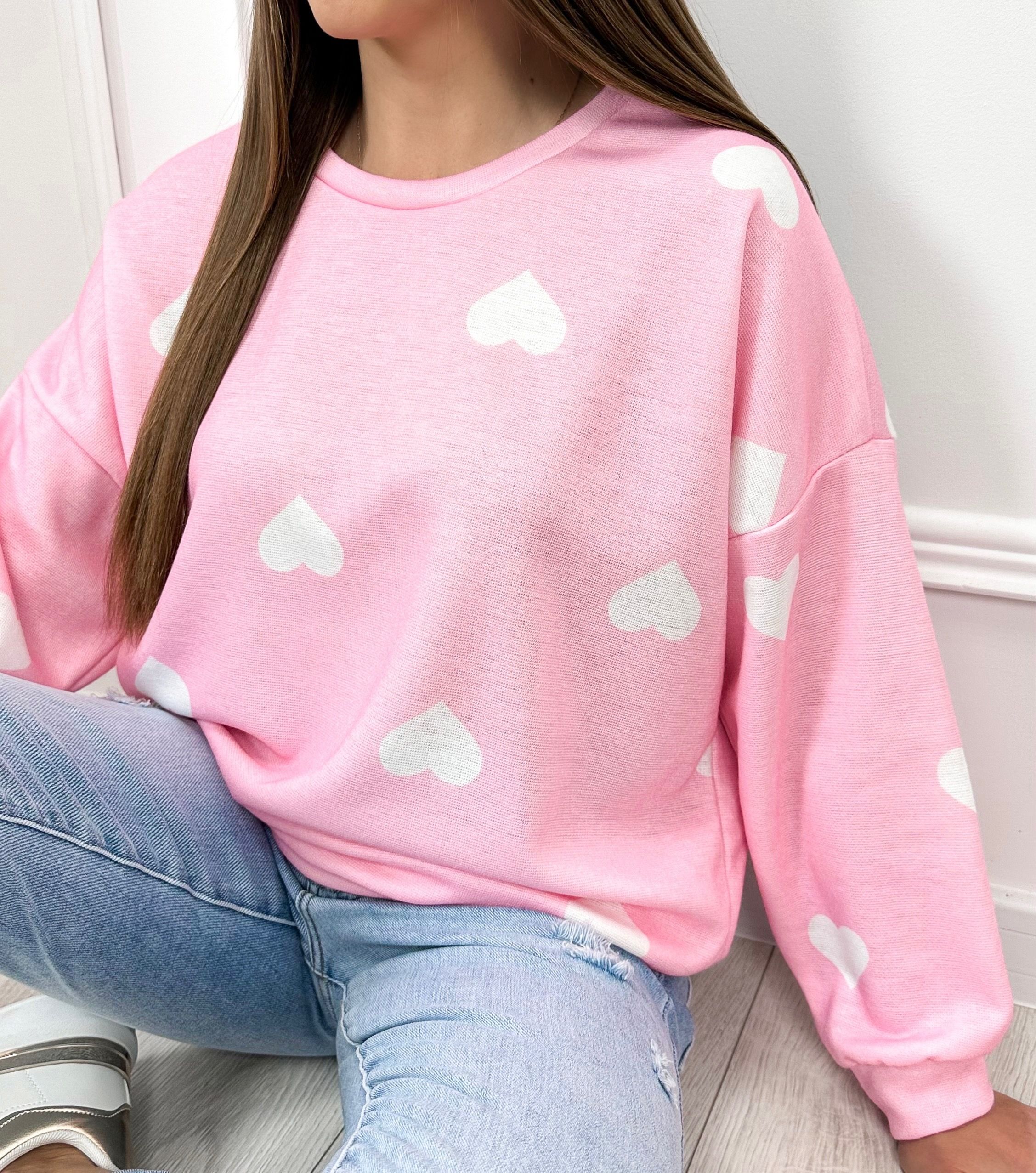 Bluza / sweterek Sweet Hearts – cukierkowy róż